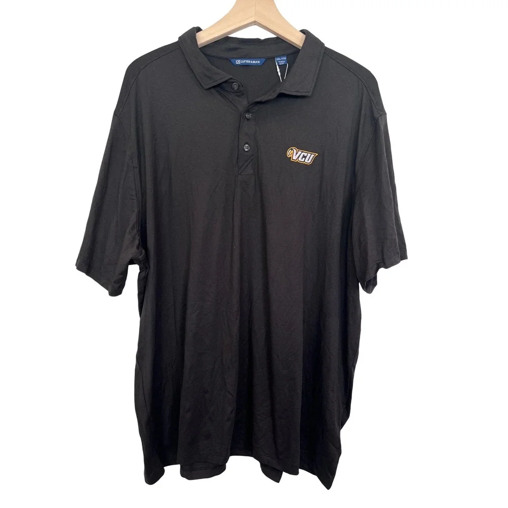 Cutter and Buck VCU Rams Mens‎ XXL Black Golf Polo Shirt